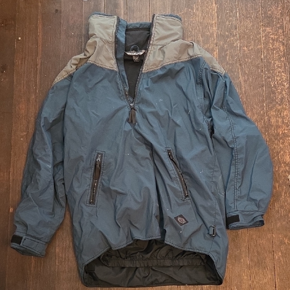 Men's Stylish Blue and Tan Windbreaker